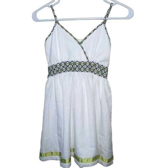 Matilda Jane White & Green Spaghetti Strap Sundress -‎ Kids Size 12 - Picture 1 of 7